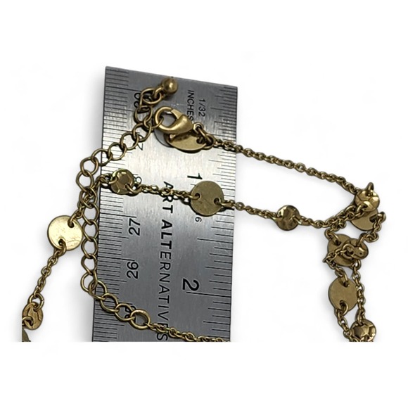 Lia Sophia Rhythm Necklace Delicate Disc Extra Long Gold Toned Layering (40-43") - Picture 7 of 7